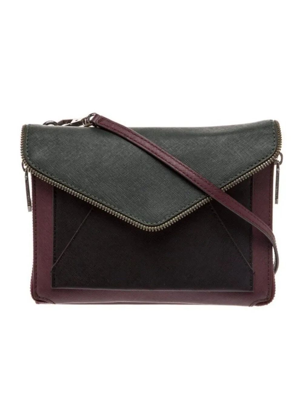 rebecca minkoff Authentic Burgundy Black Leather Crossbody Bag